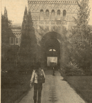 The ongoing time capsule markers, pictured here in the early days of the college. Both photos courtesy of the City College Archives.